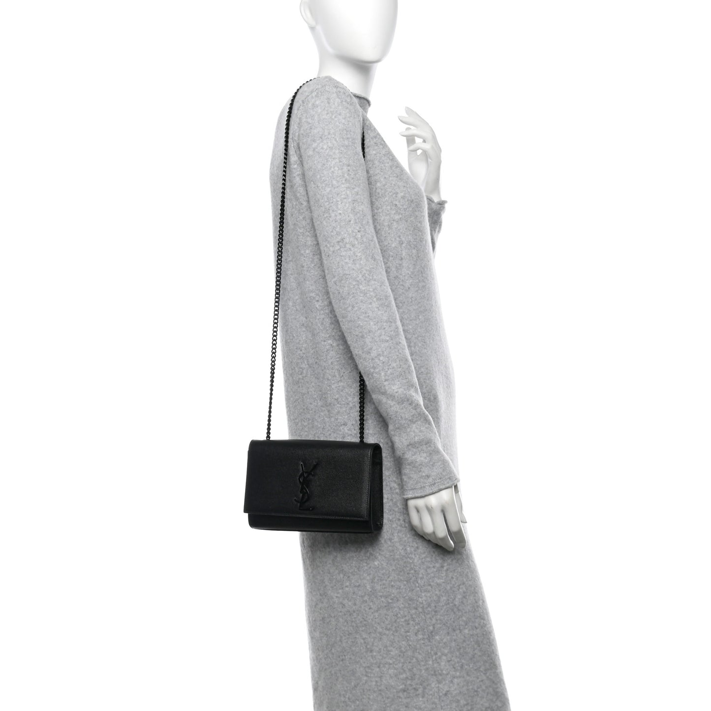 Grain De Poudre Small Monogram Monochrome Kate Satchel Black