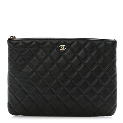 Chanel Lambskin Quilted Medium Cosmetic Case Navy Blue 1 of 9