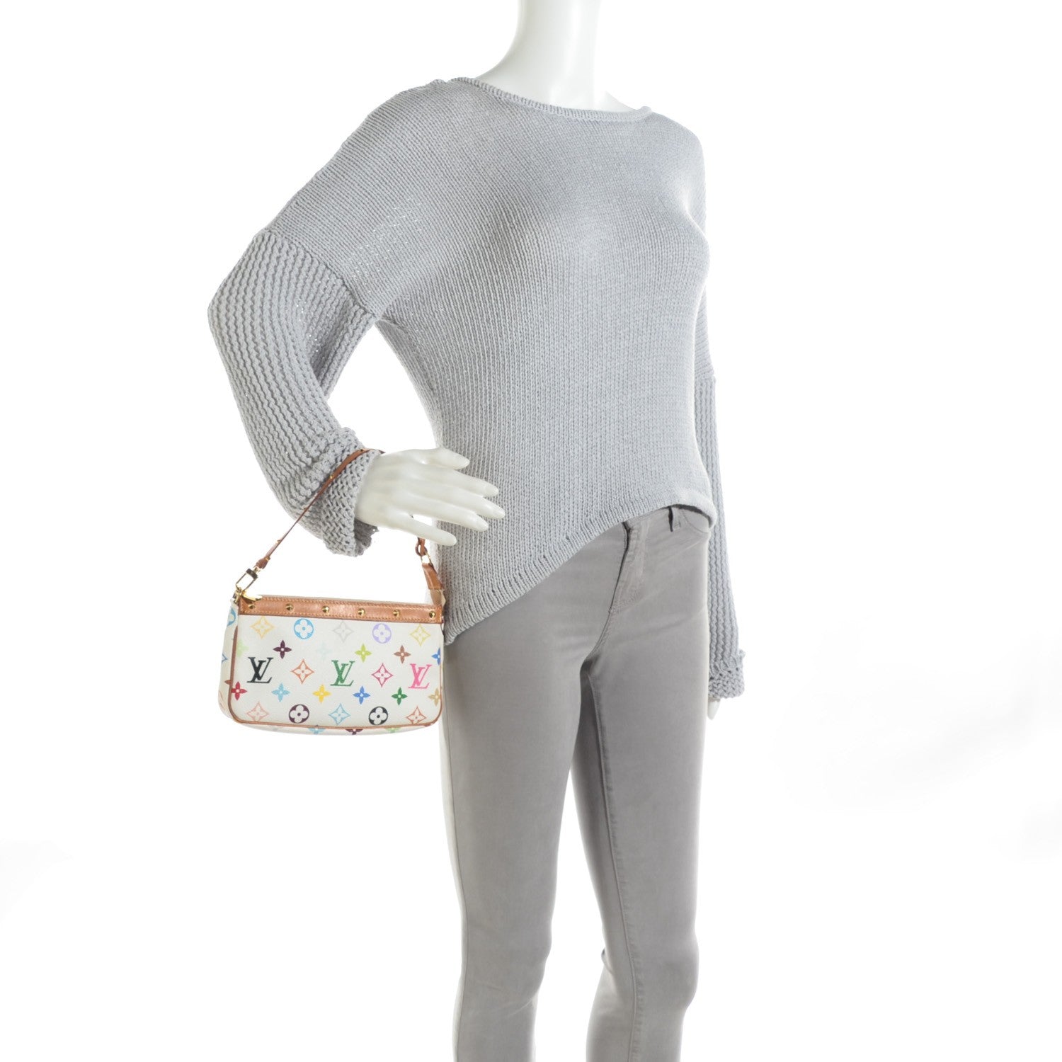 Louis Vuitton Monogram Multicolor Pochette Accessories White 2 of 8