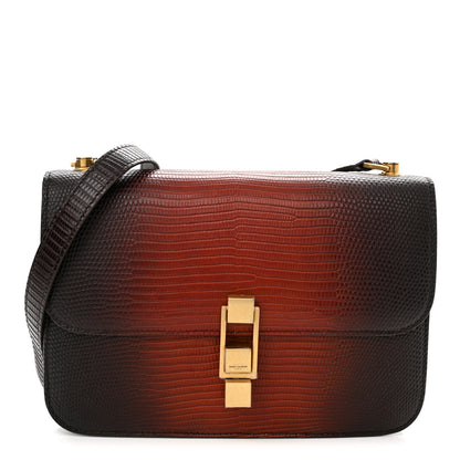 Saint Laurent Lizard Degrade Carre Satchel Brown Red 1 of 12