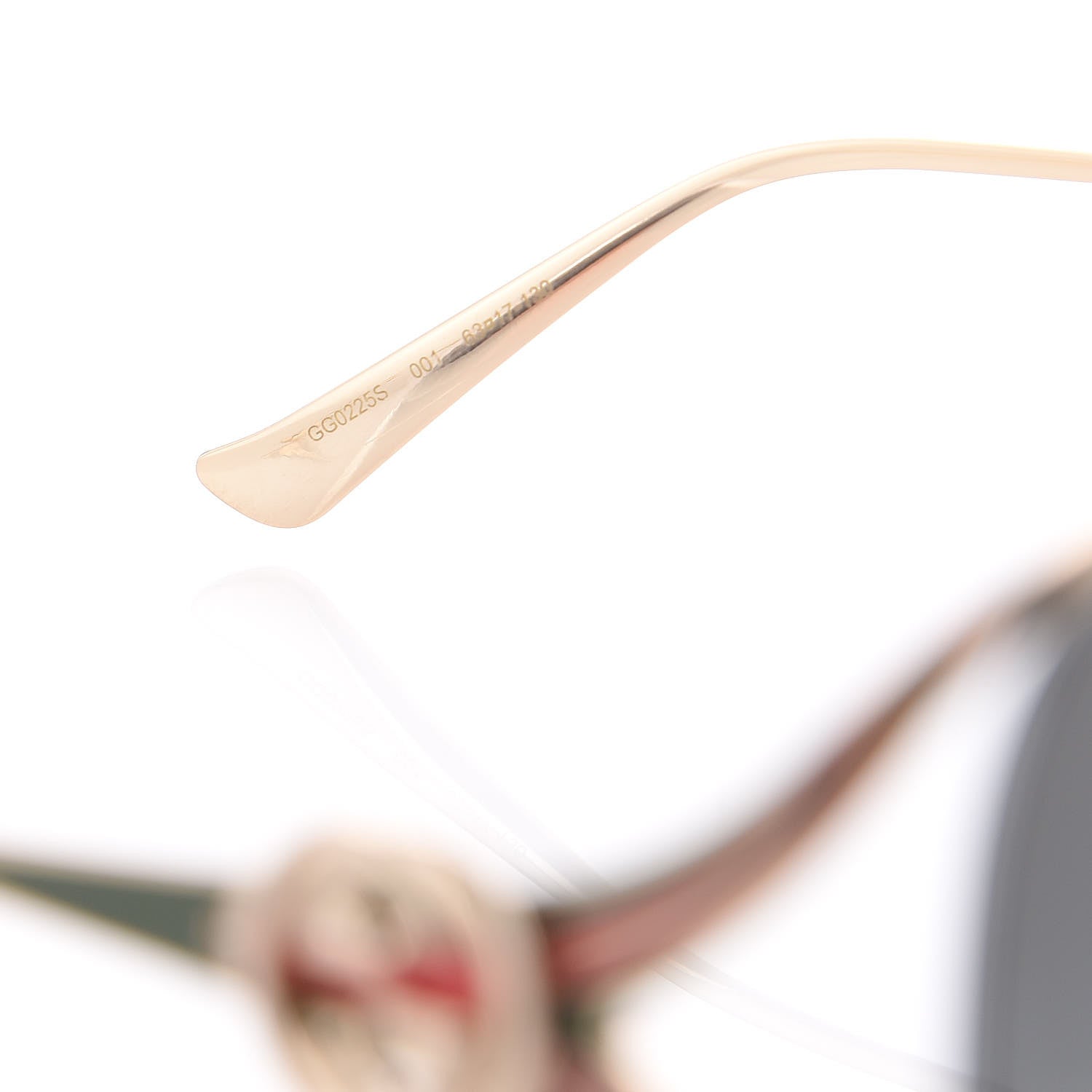 Gucci Metal Oversized Round Frame GG0225S Sunglasses Gold 6 of 8