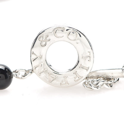 Tiffany Sterling Silver Black Onyx Bead Toggle Necklace 5 of 6