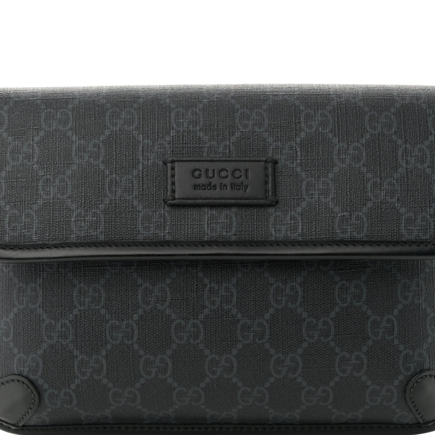 GG Supreme Monogram Web Slim Belt Bag Black Grey