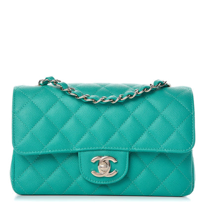Chanel Caviar Quilted Mini Rectangular Flap Turquoise 1 of 8