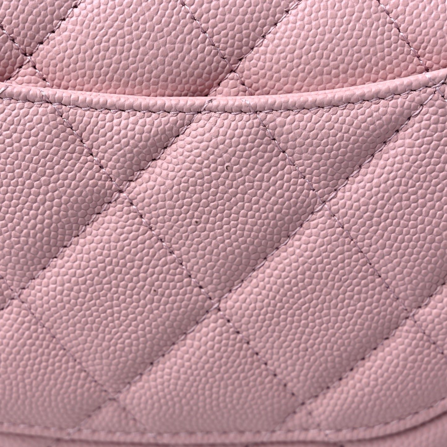 Caviar Quilted Large Gusset Flap Wallet Light Pink