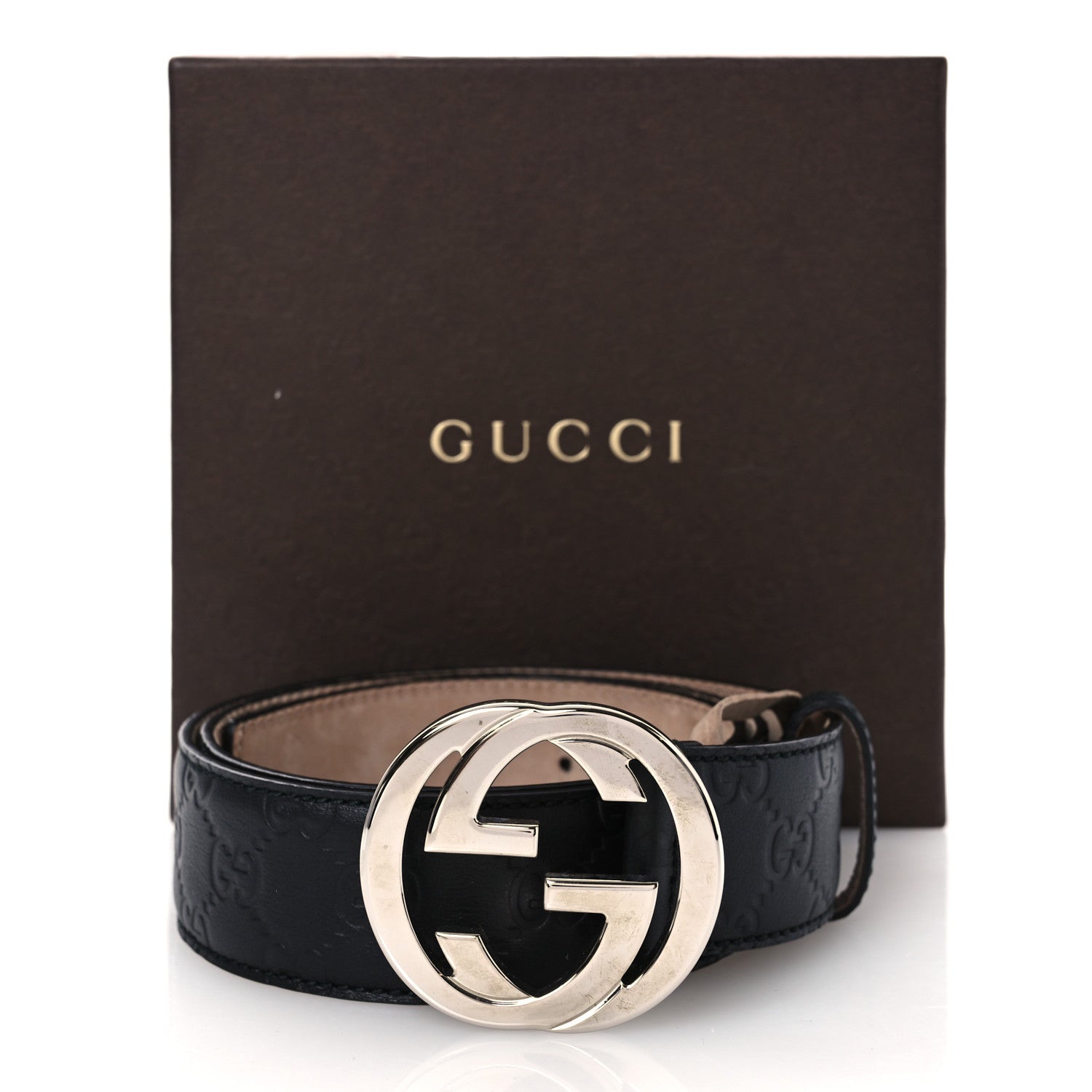 Gucci Guccissima Interlocking G Belt 90 36 Black 7 of 7