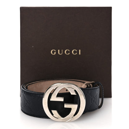 Gucci Guccissima Interlocking G Belt 90 36 Black 7 of 7