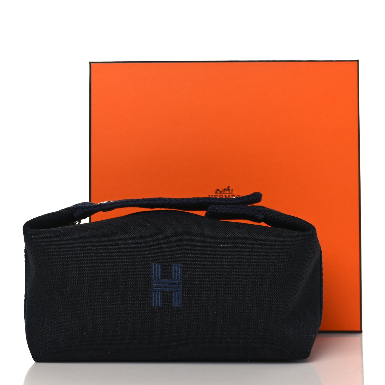 Hermes Canvas Small Bride-A-Brac Pouch Black Bleu Nuit 10 of 10