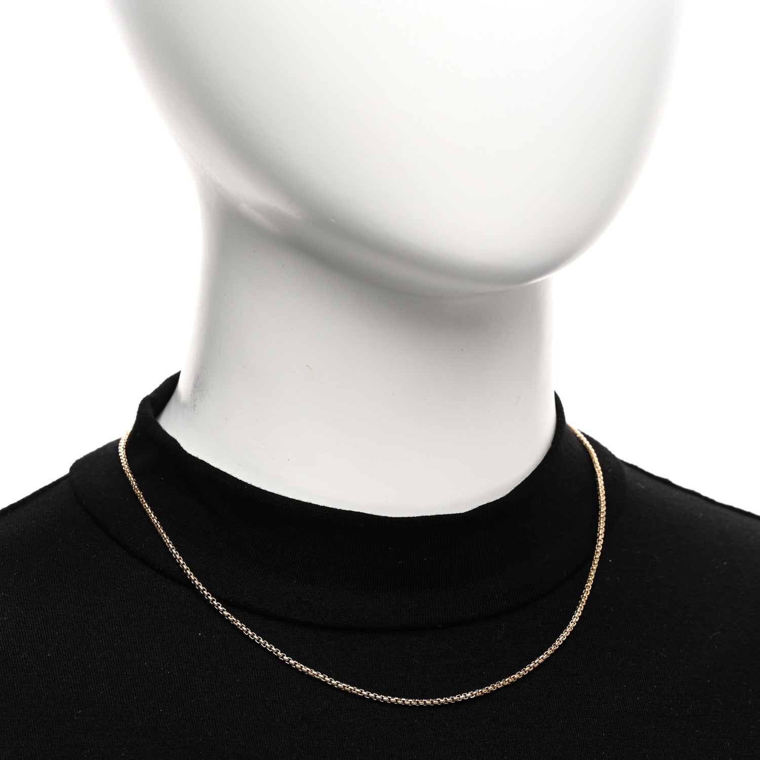 David Yurman 18K Yellow Gold 1.7mm Box Chain Necklace 2 of 4