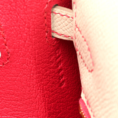 Hermes Epsom Horseshoe Kelly Sellier 25 Craie Rose Extreme 7 of 10