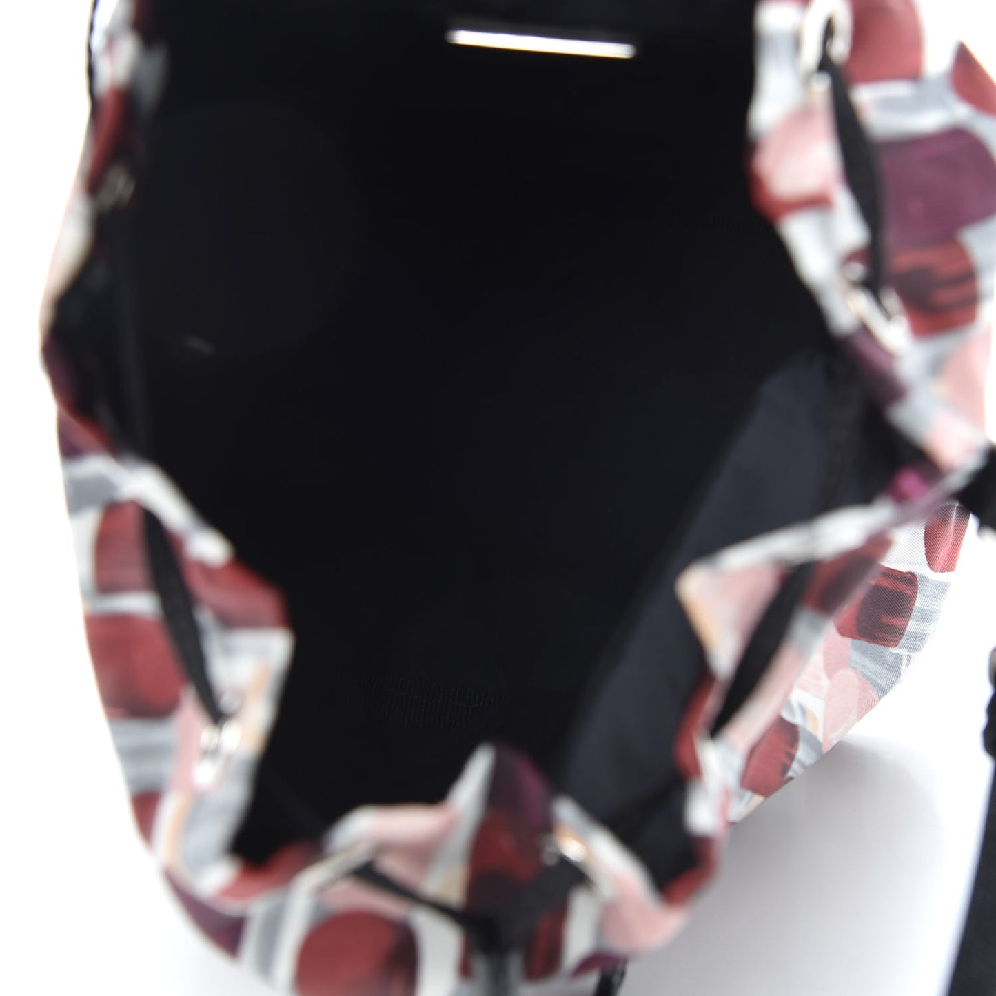 Tessuto Nylon Saffiano Lipstick Print Bucket Wristlet Rosso