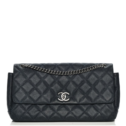 Chanel Iridescent Caviar Quilted Medium Lady Pearly Flap Navy Blue 1 of 9