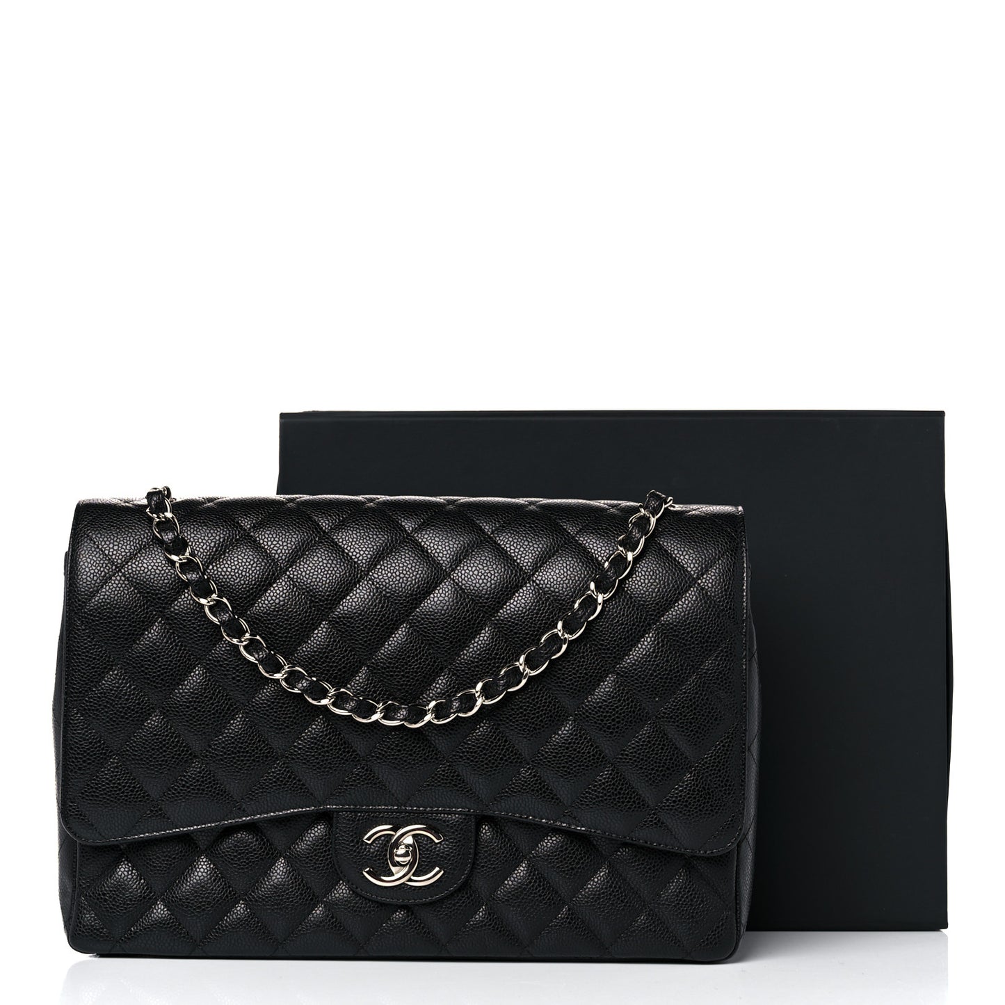 Caviar Quilted Maxi Double Flap Black