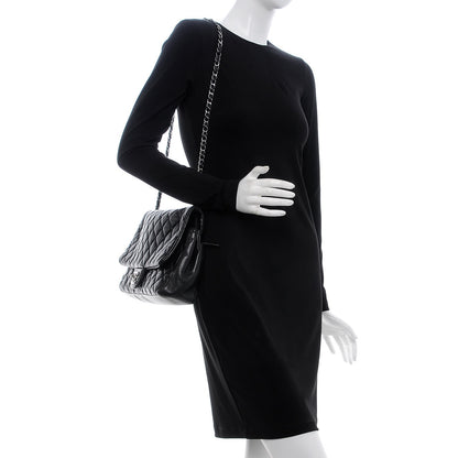 Chanel Lambskin Quilted Jumbo Coco Rain Flap Black 2 of 14
