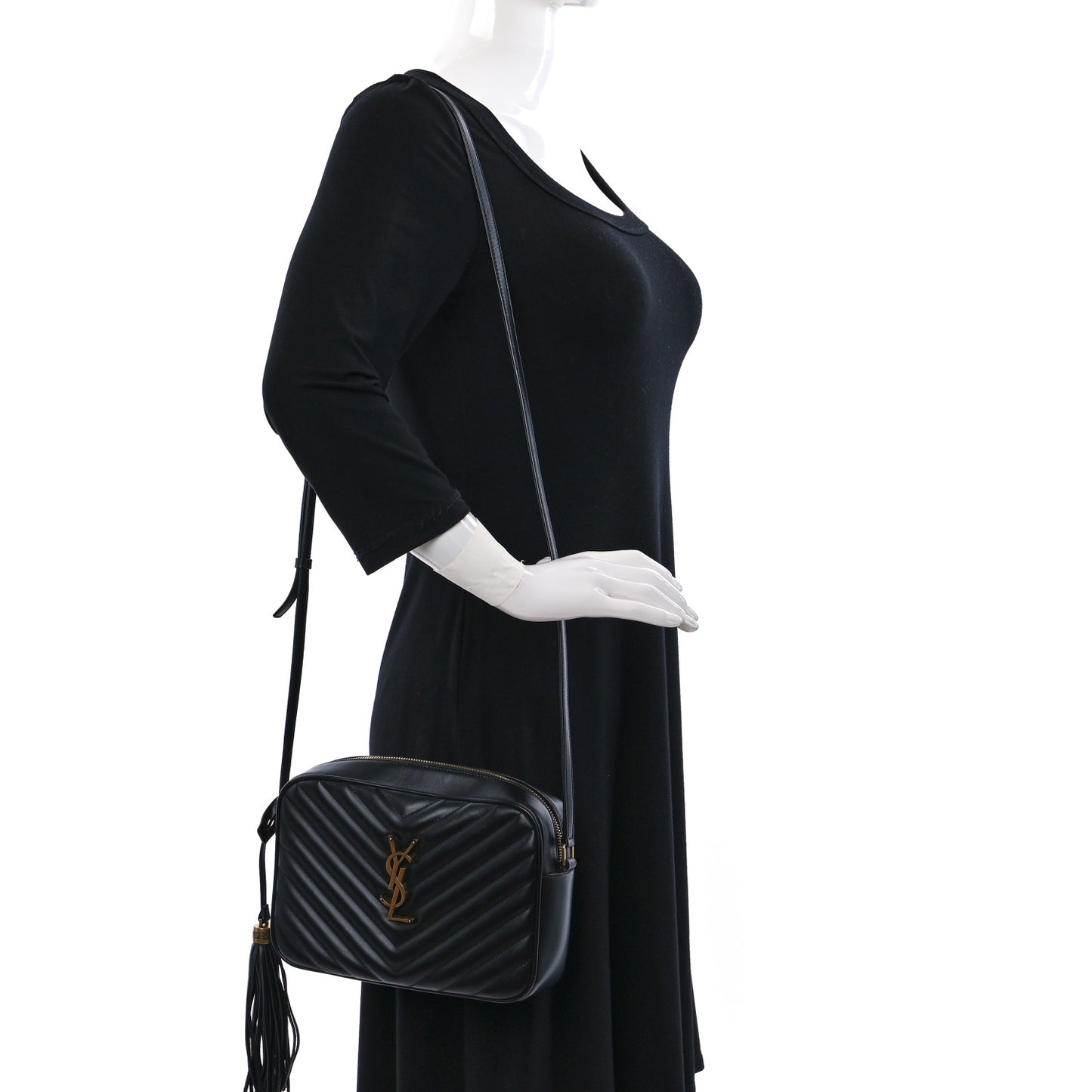 Calfskin Matelasse Monogram Lou Camera Bag Black