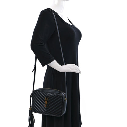 Saint Laurent Calfskin Matelasse Monogram Lou Camera Bag Black 3 of 9
