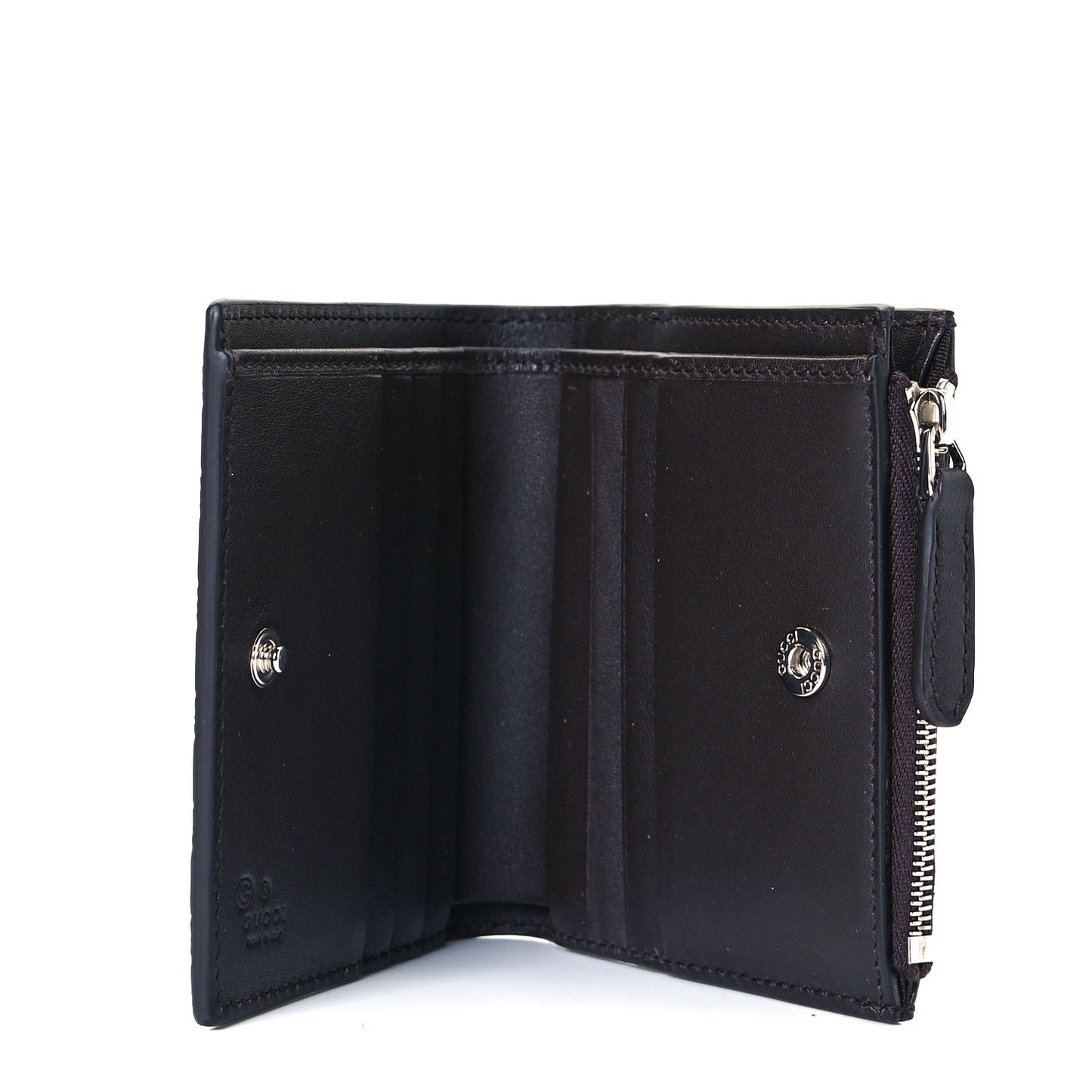 Microguccissima Snap Bi-Fold Wallet Black