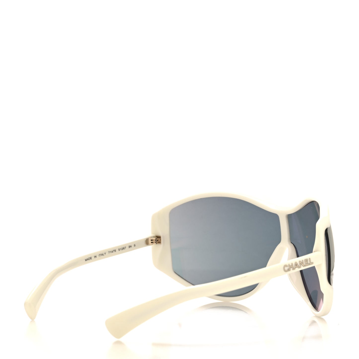 Acetate Mirror Shield Sunglasses White