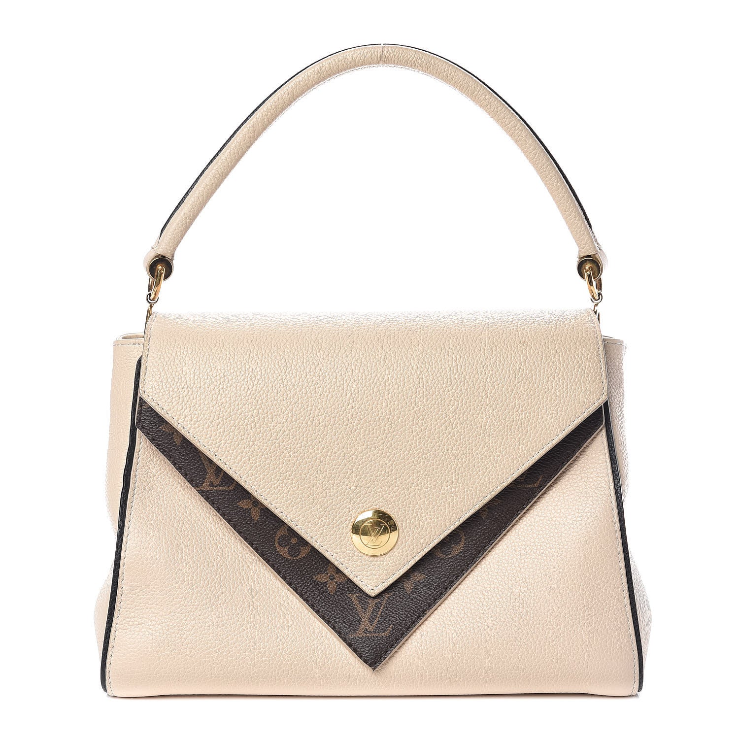 Louis Vuitton Grained Calfskin Monogram Double V Creme 1 of 13