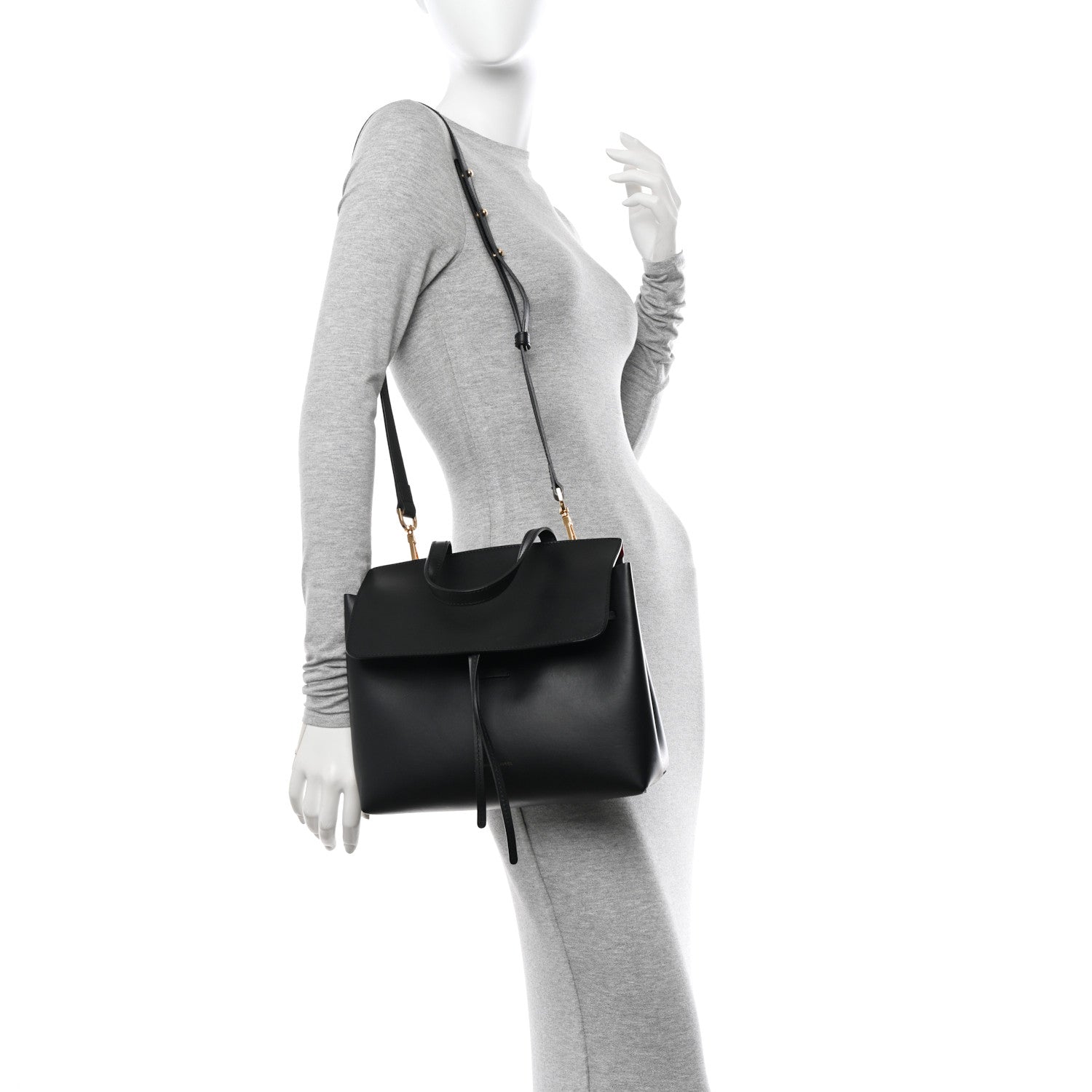 Mansur Gavriel Calfskin Mini Lady Bag Black Flamma 2 of 13