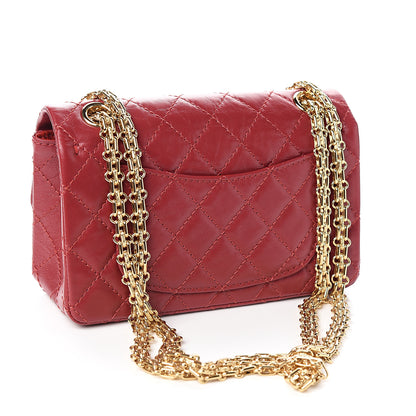 Chanel Aged Calfskin Quilted 2.55 Reissue Mini Flap Red 2 of 10