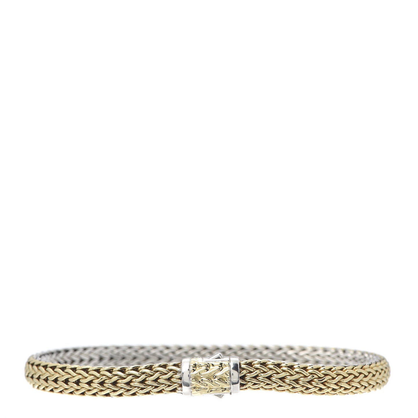 Sterling Silver 18K Yellow Gold 7.5mm Classic Chain Reversible Bracelet