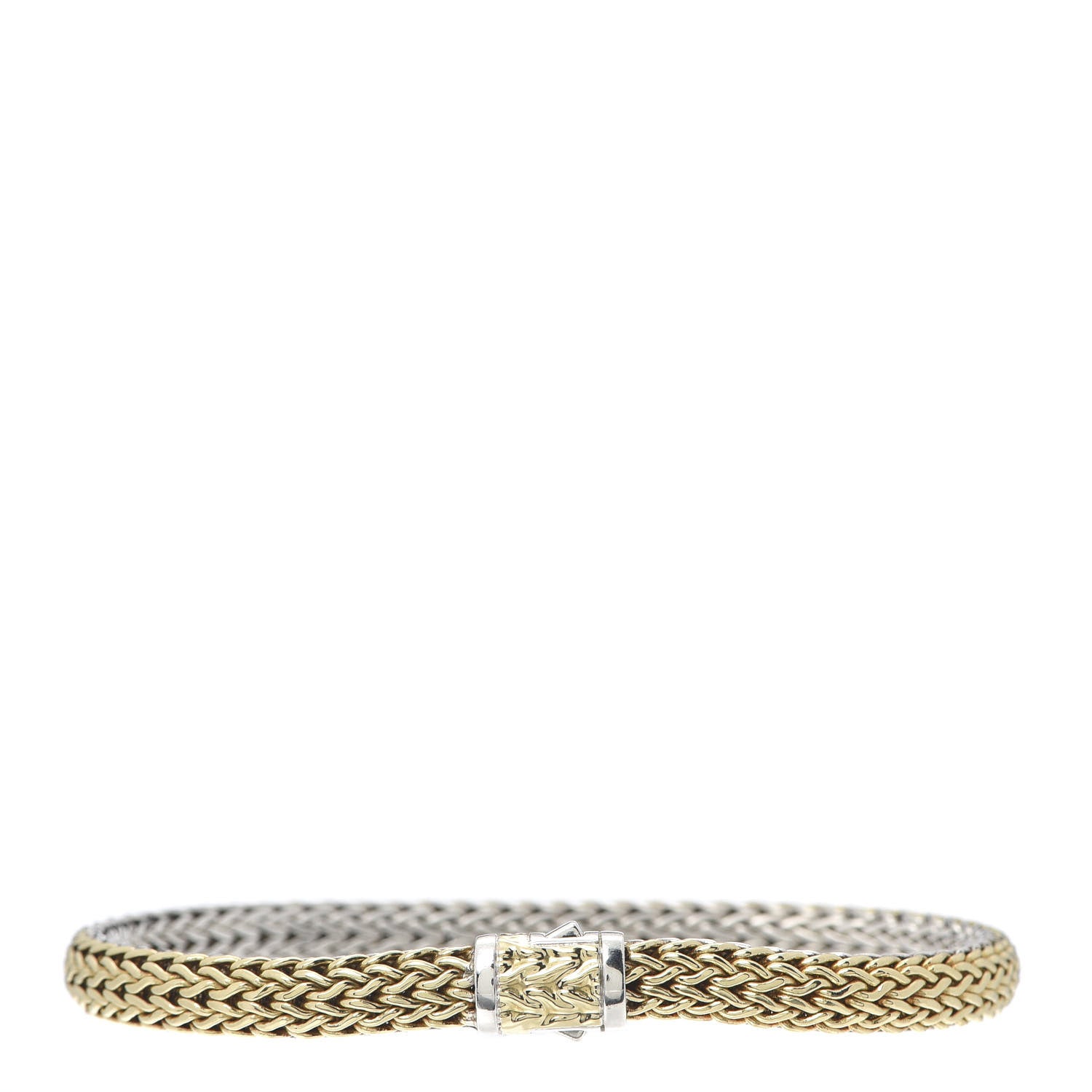 John Hardy Sterling Silver 18K Yellow Gold 7.5mm Classic Chain Reversible Bracelet 1 of 5