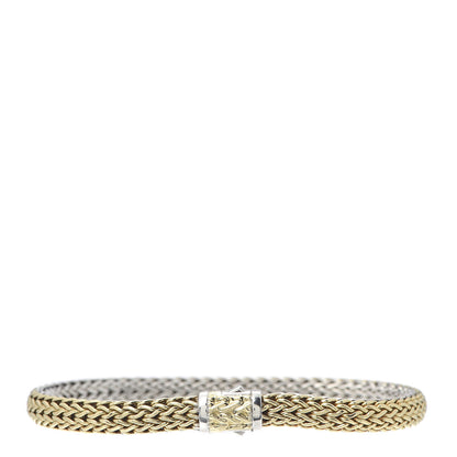 John Hardy Sterling Silver 18K Yellow Gold 7.5mm Classic Chain Reversible Bracelet 1 of 5