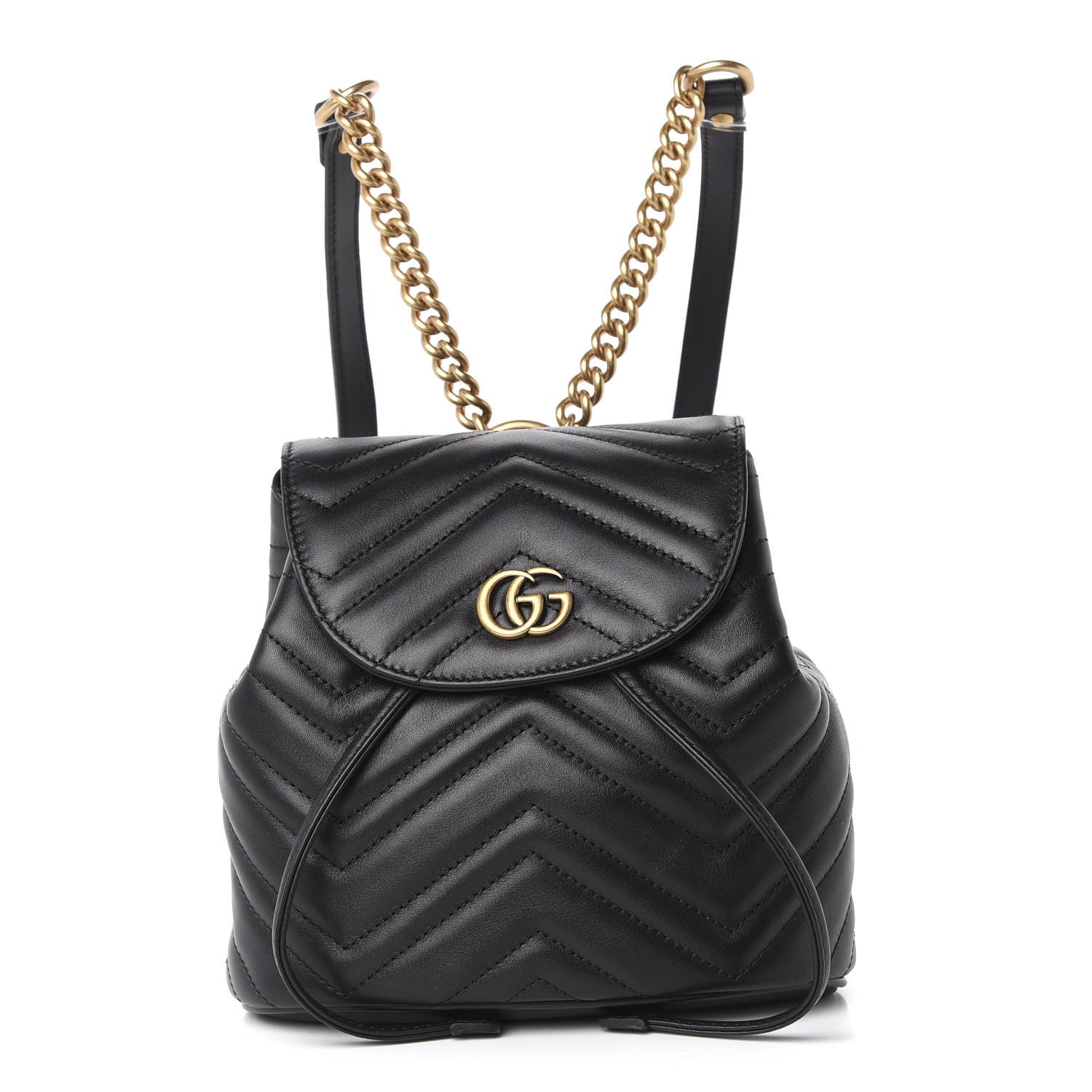 Gucci Calfskin Matelasse GG Marmont Flap Backpack Black 1 of 11