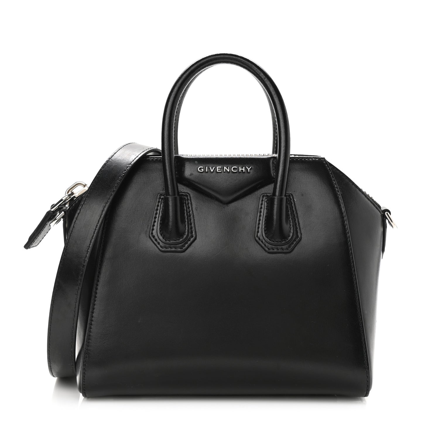 Shiny Lord Calfskin Mini Antigona Black