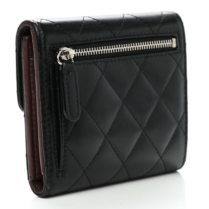 Chanel Lambskin Quilted Compact Flap Wallet Black 3 of 15