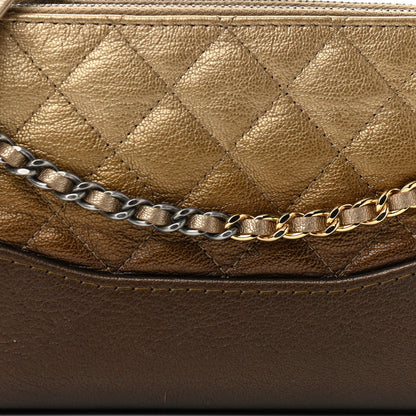 Chanel Metallic Goatskin Quilted Small Gabrielle Clutch With Chain Bronze 9 of 12