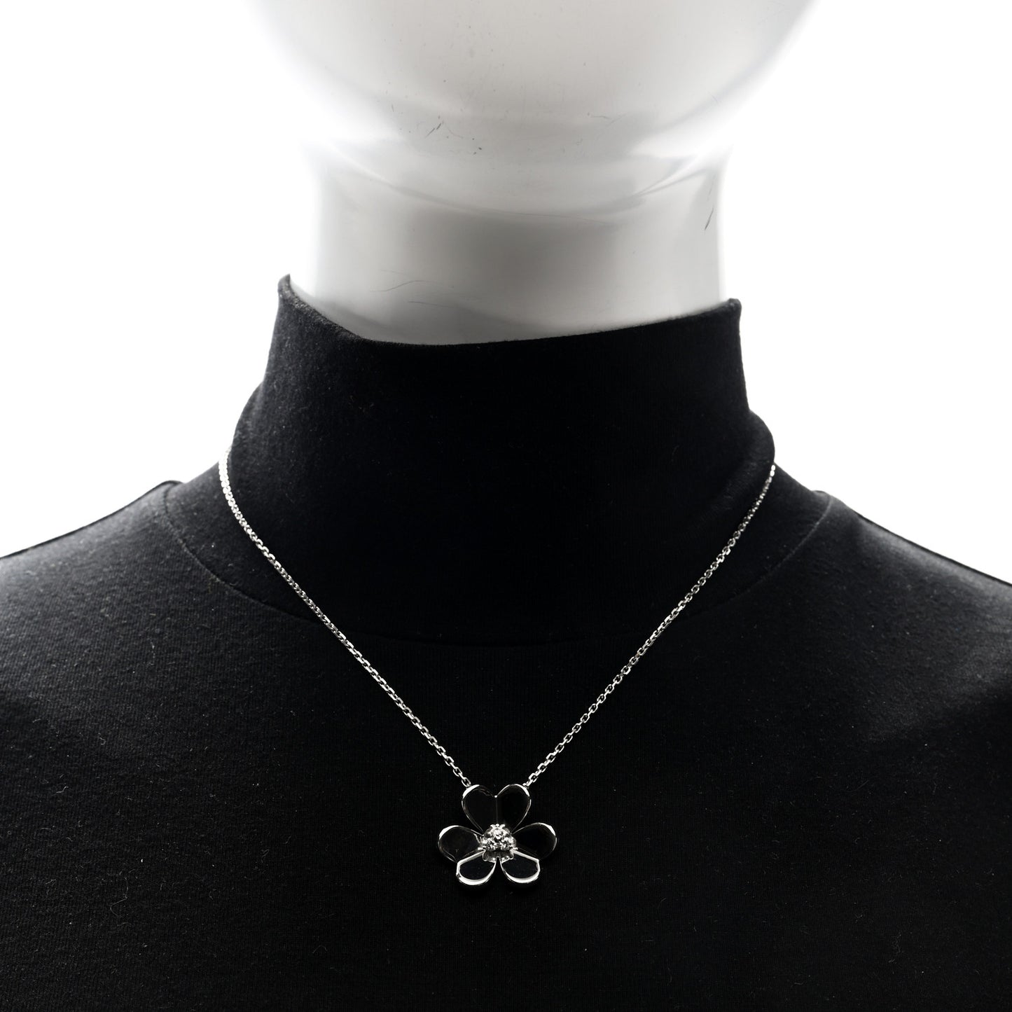 18K White Gold Diamond Large Frivole Pendant Necklace