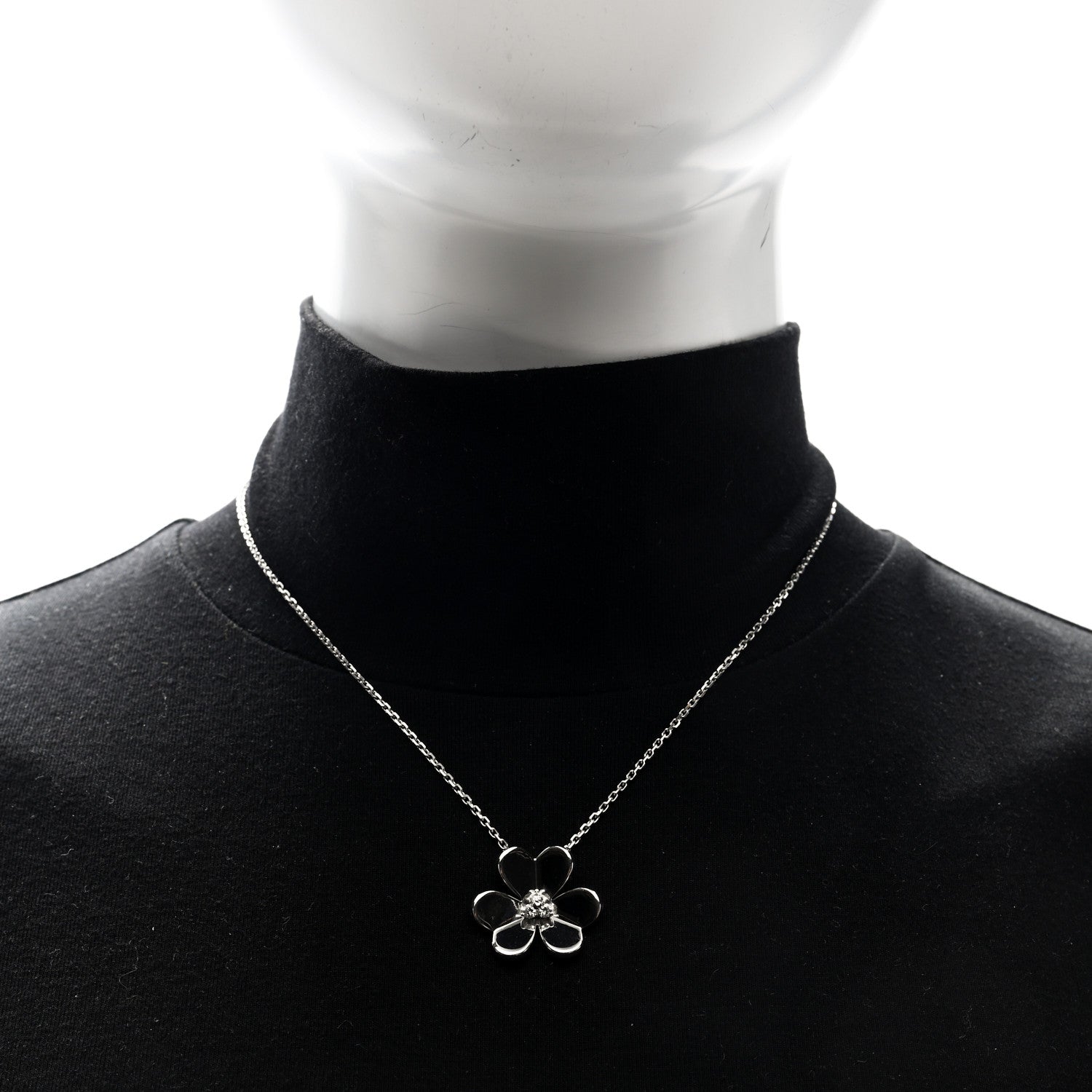 Van Cleef & Arpels 18K White Gold Diamond Large Frivole Pendant Necklace 2 of 5