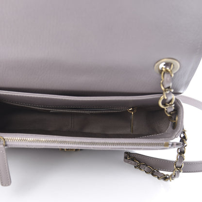 Chanel Shiny Calfskin Goatskin Quilted Medium Coco Curve Messenger Flap Grey 5 of 11
