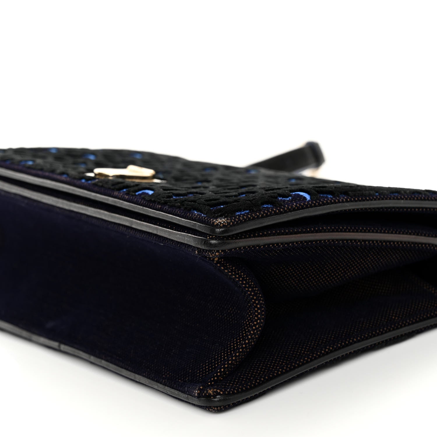 Christian Dior Velvet Oblique Medium Diorama Flap Bag Black Blue 10 of 10