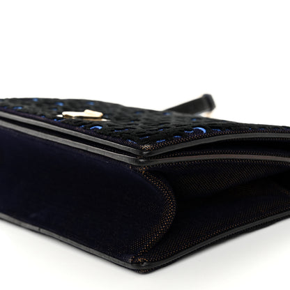 Christian Dior Velvet Oblique Medium Diorama Flap Bag Black Blue 10 of 10