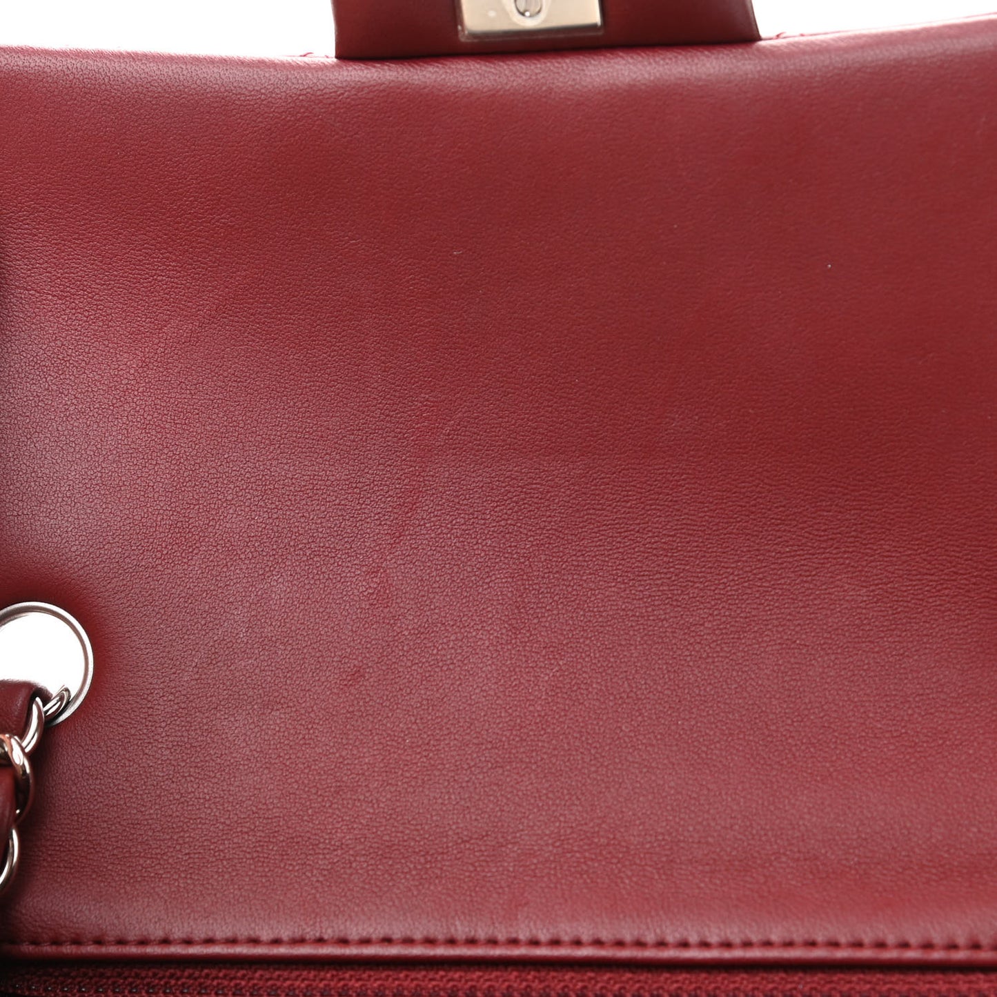 Lambskin Quilted Mini Rectangular Flap Burgundy