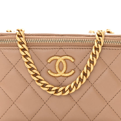 Chanel Lambskin Quilted Pearl Crush Small Vanity Case With Chain Beige 8 of 11