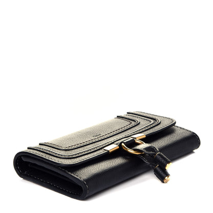 Chloe Calfskin Marcie Continental Flap Wallet Black 4 of 7