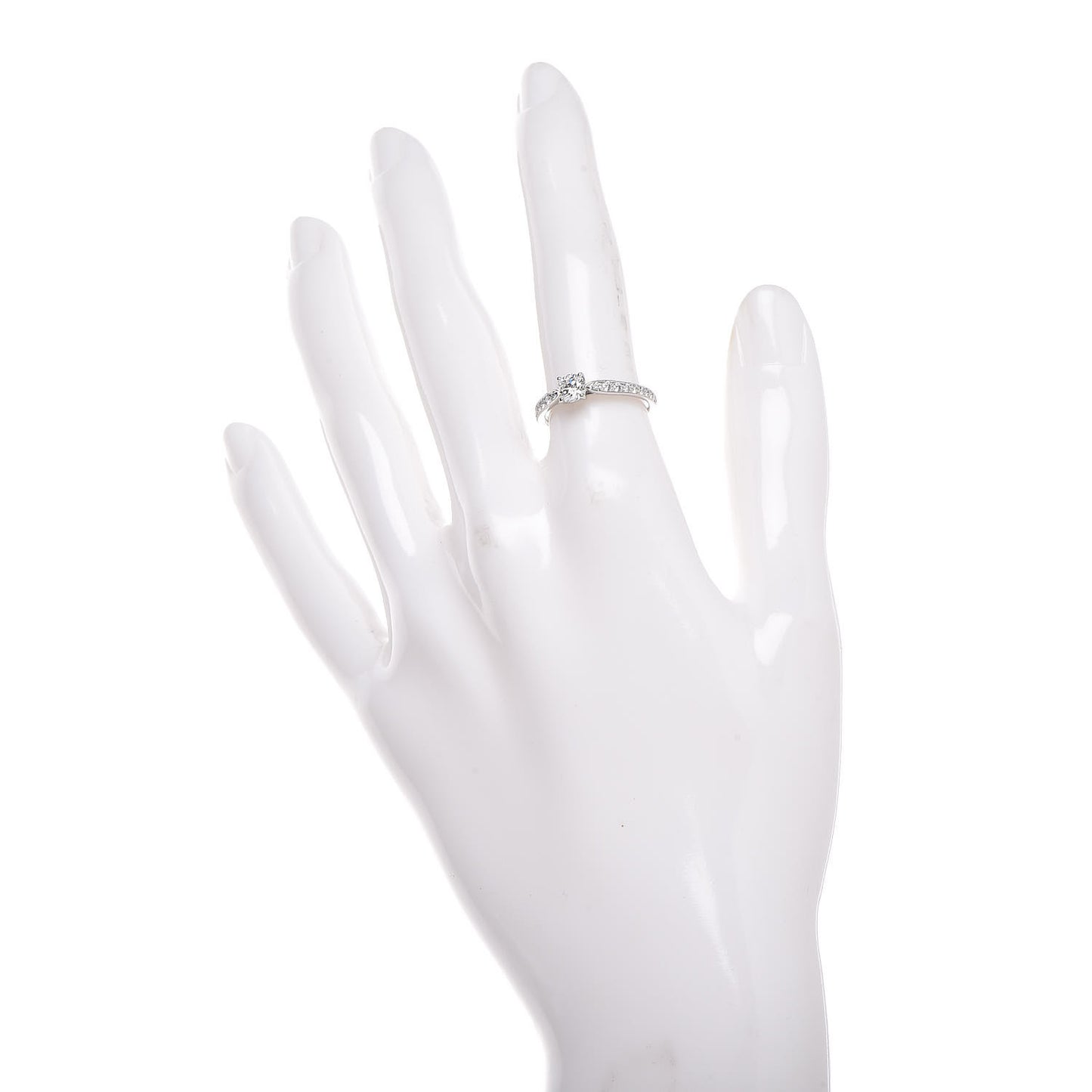 Platinum Diamond .38ct Round Brilliant Harmony Engagement Ring 50 5.25