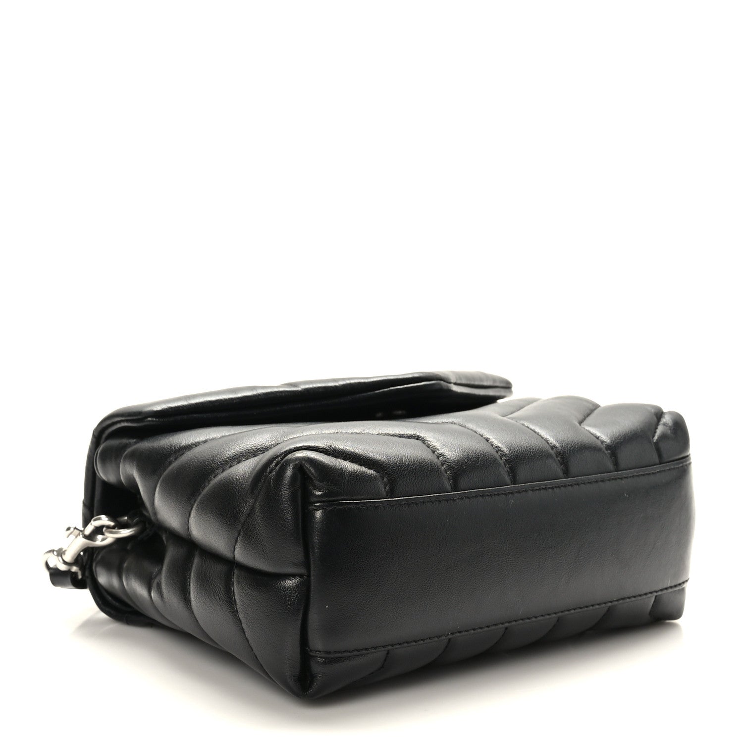 Saint Laurent Calfskin Y Quilted Monogram Toy Loulou Crossbody Bag Black 4 of 10