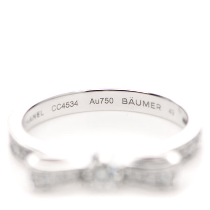 Chanel 18K White Gold Diamond Ruban Ring 49 4.75 6 of 8