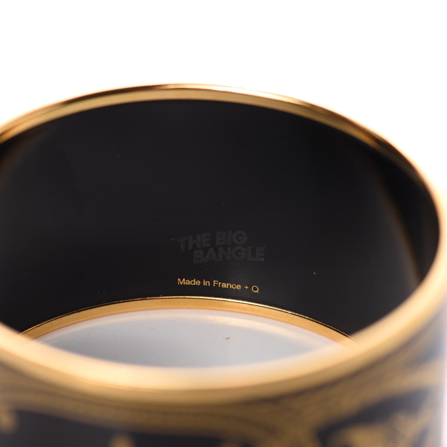Hermes Enamel Printed Grand Apparat Extra Wide Bracelet 65 Black 6 of 7