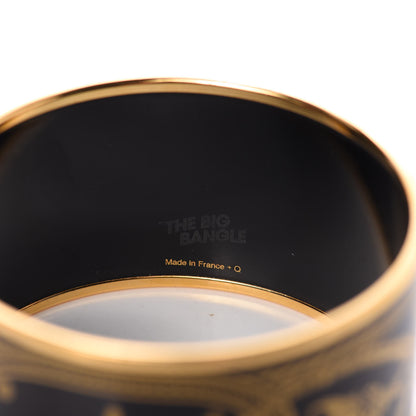 Hermes Enamel Printed Grand Apparat Extra Wide Bracelet 65 Black 6 of 7