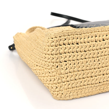 Stella McCartney Braided Raffia Eco Alter Napa Perforated Logo Crossbody Bag Natural 7 of 8