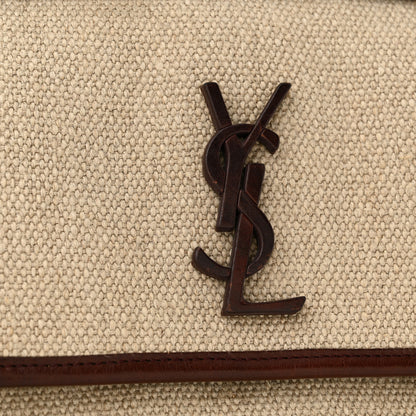Saint Laurent Cotton Canvas Vintage Calfskin Monogram Medium Niki Chain Satchel Natural Chocolate 14 of 14