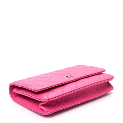 Chanel Caviar Quilted Wallet on Chain WOC Fuchsia 4 of 8