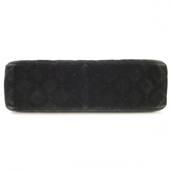 Suede Quilted Jumbo Flap Black