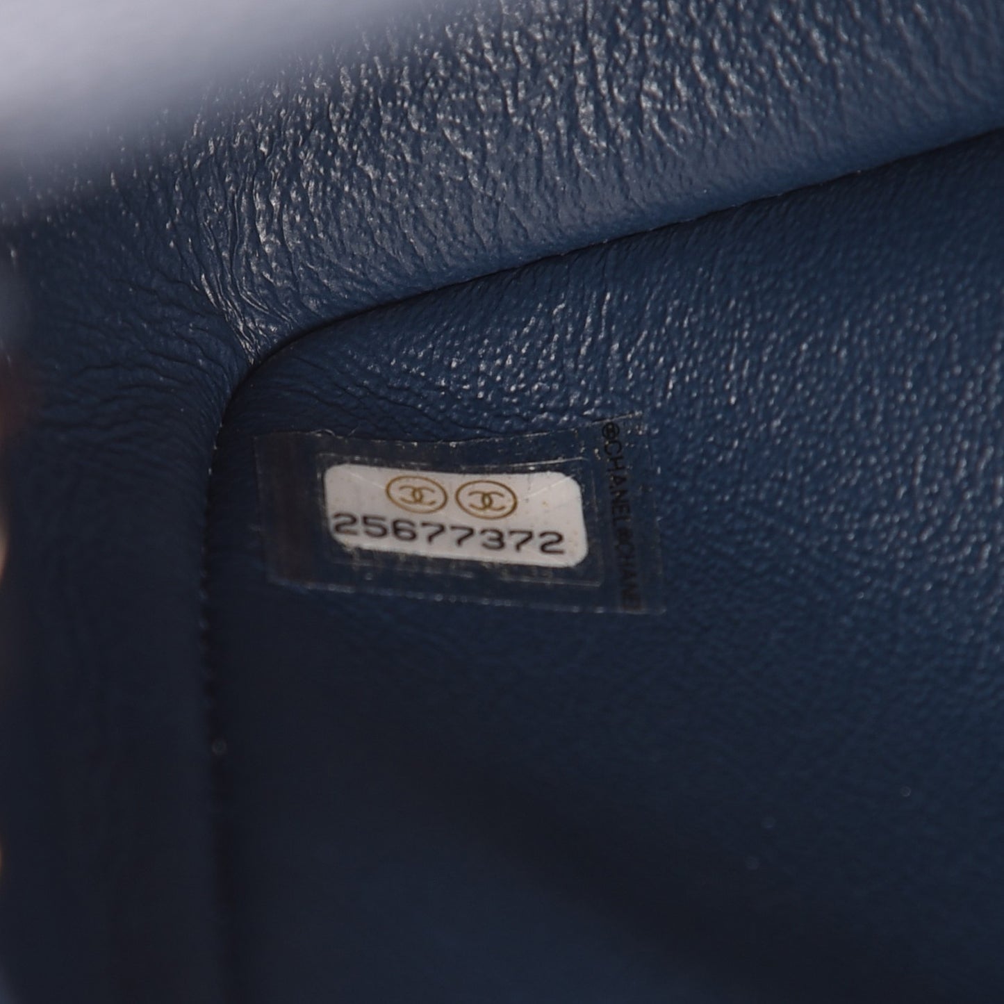 Metallic Caviar Quilted Mini Rectangular Flap Dark Blue